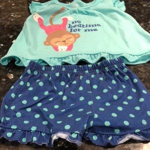 2 sets of girls 12 month Carters pajamas.